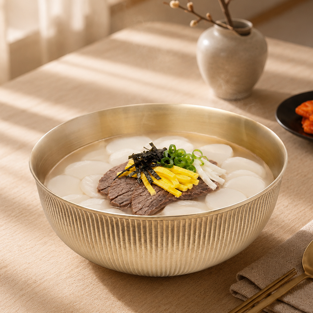 거창유기 방짜 유기 결 면기 예쁜 비빔밥 냉면 국수 한식 라면 놋 그릇 - 상세 이미지 4
