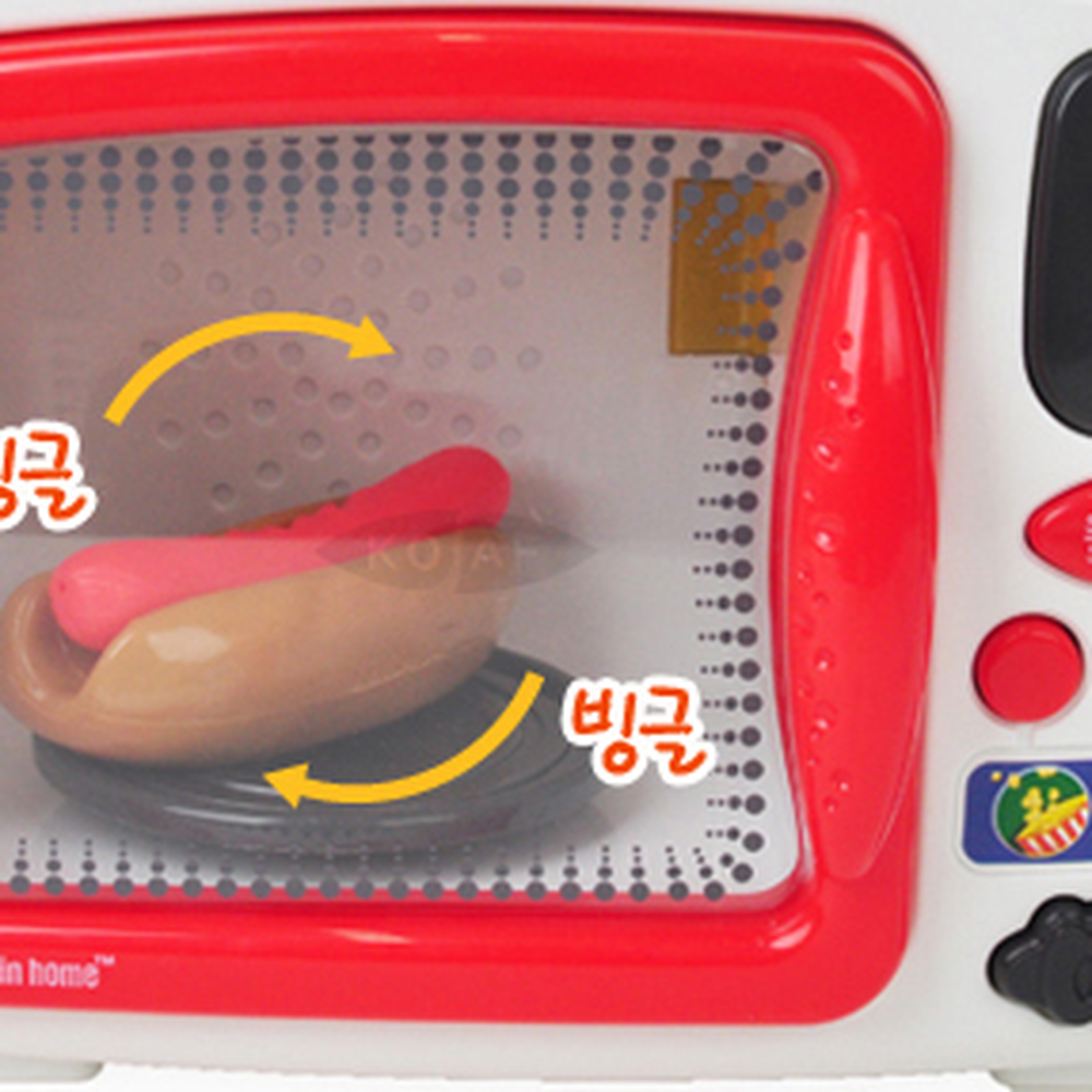 어린이집소꿉놀이세트 회전기능전자레인지장난감 화이트레드유치원주방놀이세트 - 상세 이미지 3