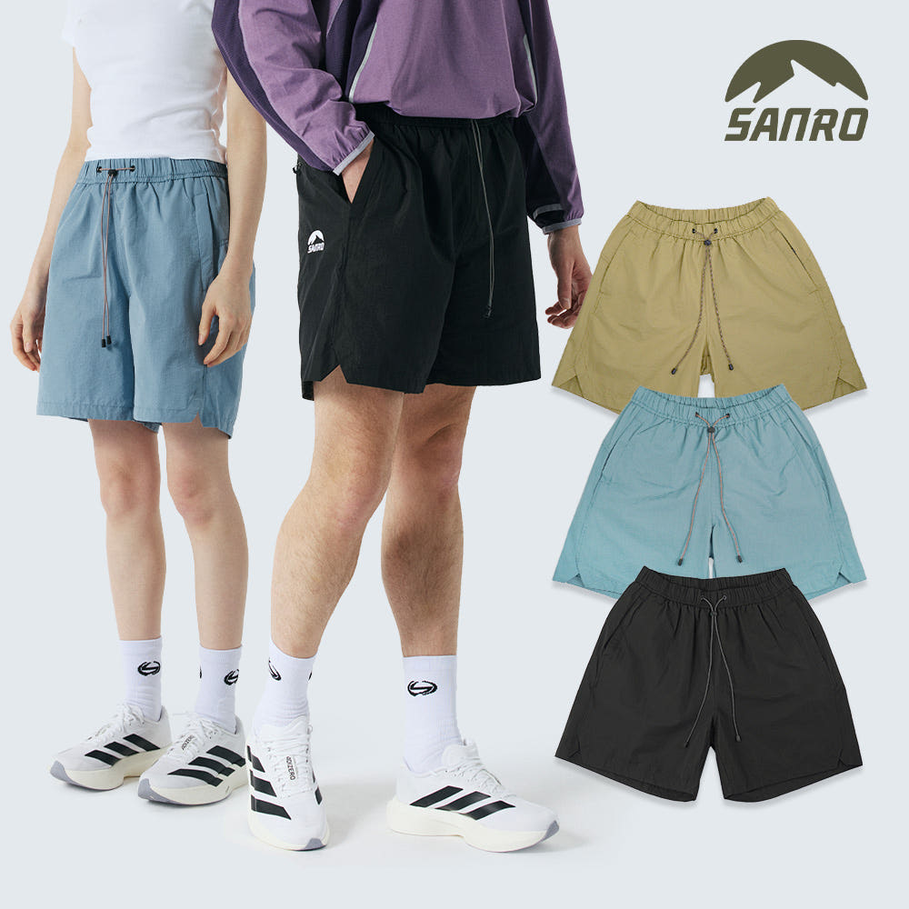산로 산로 남녀공용 여름 반바지 스트링 쇼츠