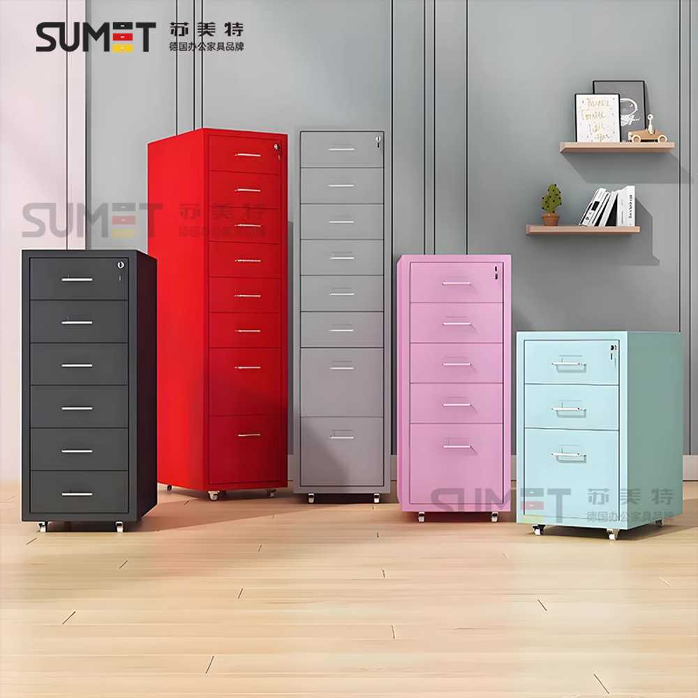 철제 서랍장 3단 4단 캐비닛 미드센츄리 다용도 수납 1.37mm 3번-흰색 두꺼워짐 - 상세 이미지 5