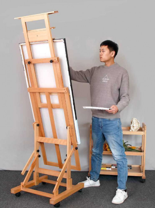 대형 원목 이젤 수채화 서랍 수평겸용 리프트 화판 - 상세 이미지 2