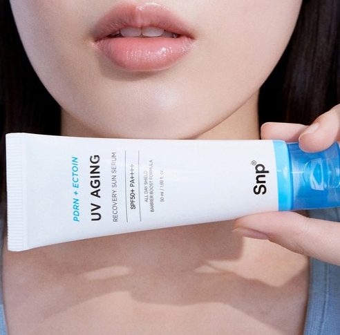 Snp PDRN 엑토인 UV 에이징 리커버리 선세럼 50ml 선크림 피부 커버 햇빛차단 유기자차 SPF 50+PA++++ - 상세 이미지 4