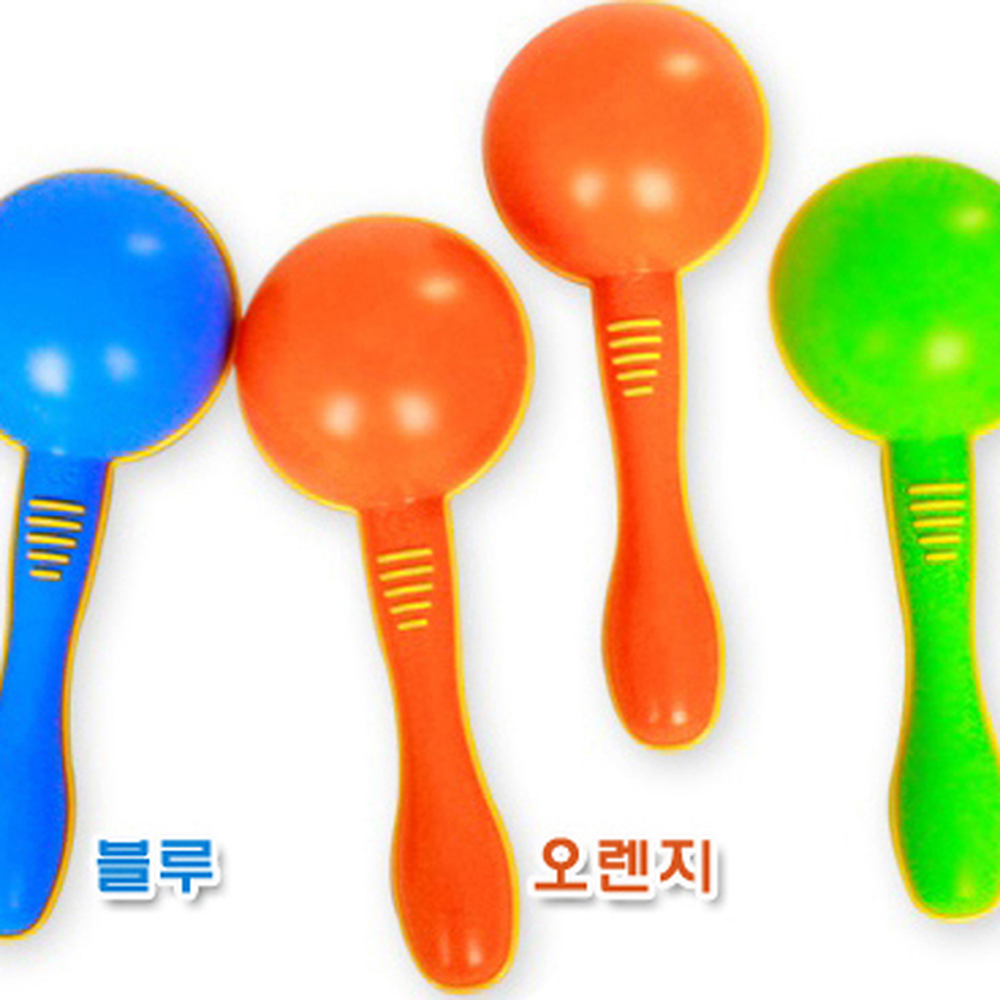 랜덤컬러영아악기마라카스 파랑주황초록음악놀이아기마라카스 악기놀이소근육발달 1세트 1세이상 - 상세 이미지 2
