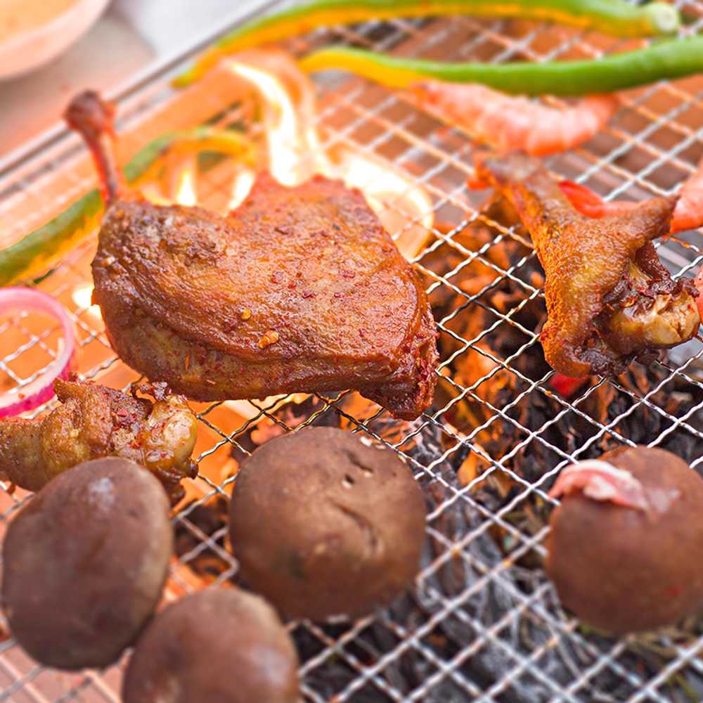화로테이블 화로대 캠핑 접이식 야외 바비큐 BBQ 화로 정사각 55x55 - 상세 이미지 5