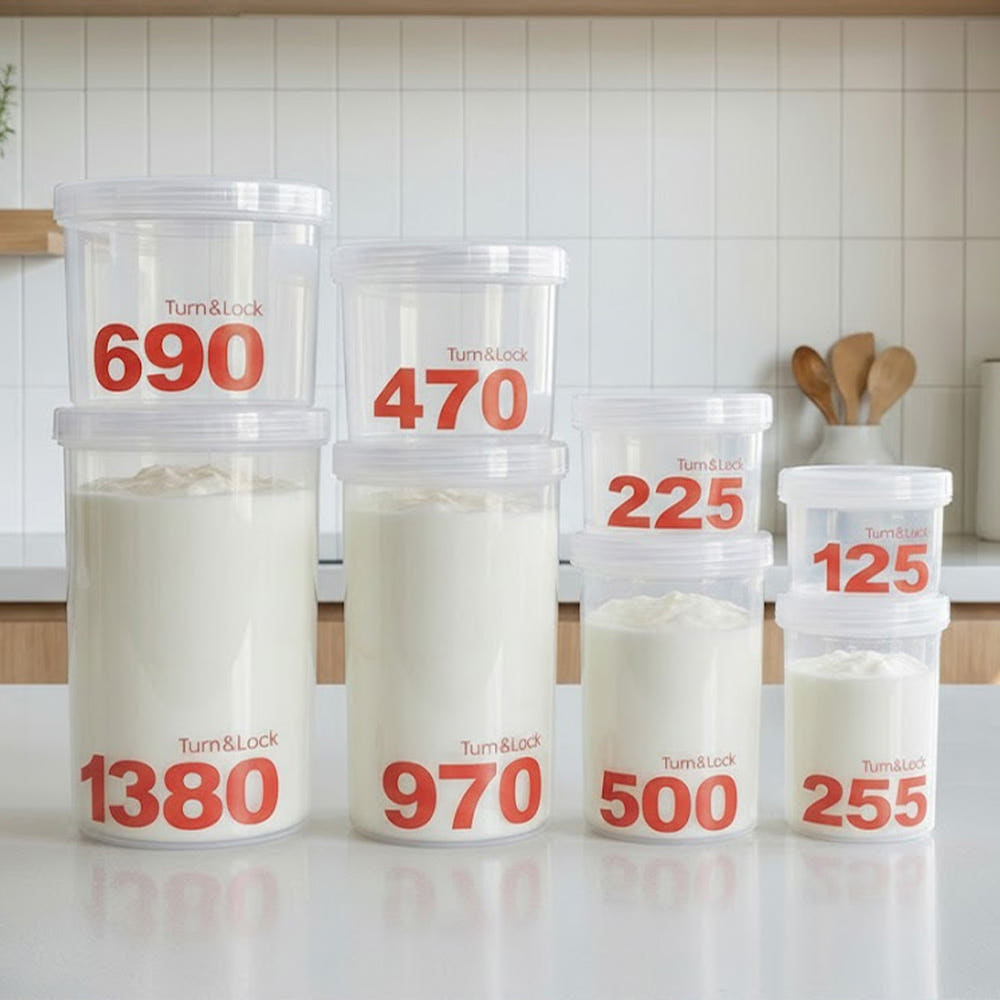 투명 그릭 요거트통 원형 소분용기 원통 1380ml, 5개 - 상세 이미지 2