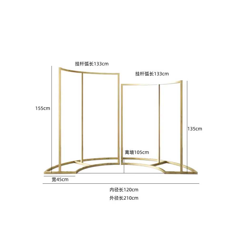 옷가게 행거 조립형 봉 매장용 스텐드 파이프 철제 매트블랙 135cm - 상세 이미지 5
