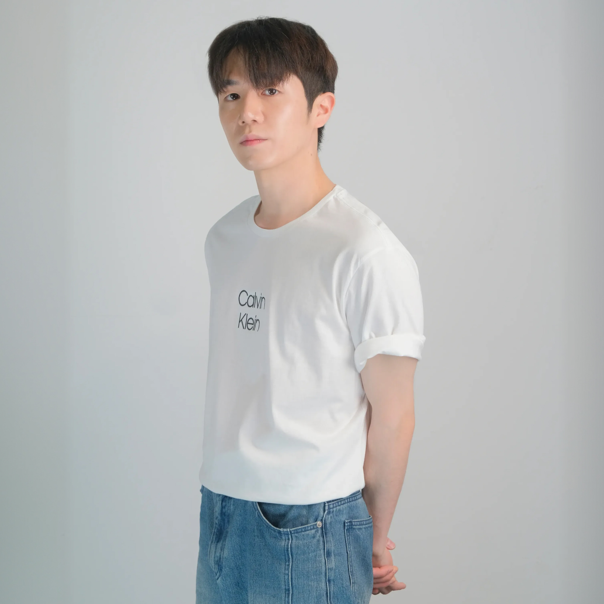캘빈클라인 자수 그래픽 반팔 티셔츠 화이트, L 이미지 6