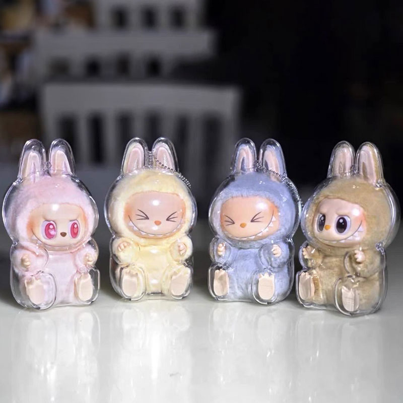 라부부 투명 케이스 키링 보호 전용 아크릴 인형 악세사리 커버 가방 꾸미기 백참 백꾸 키홀더 열쇠고리 - 상세 이미지 3