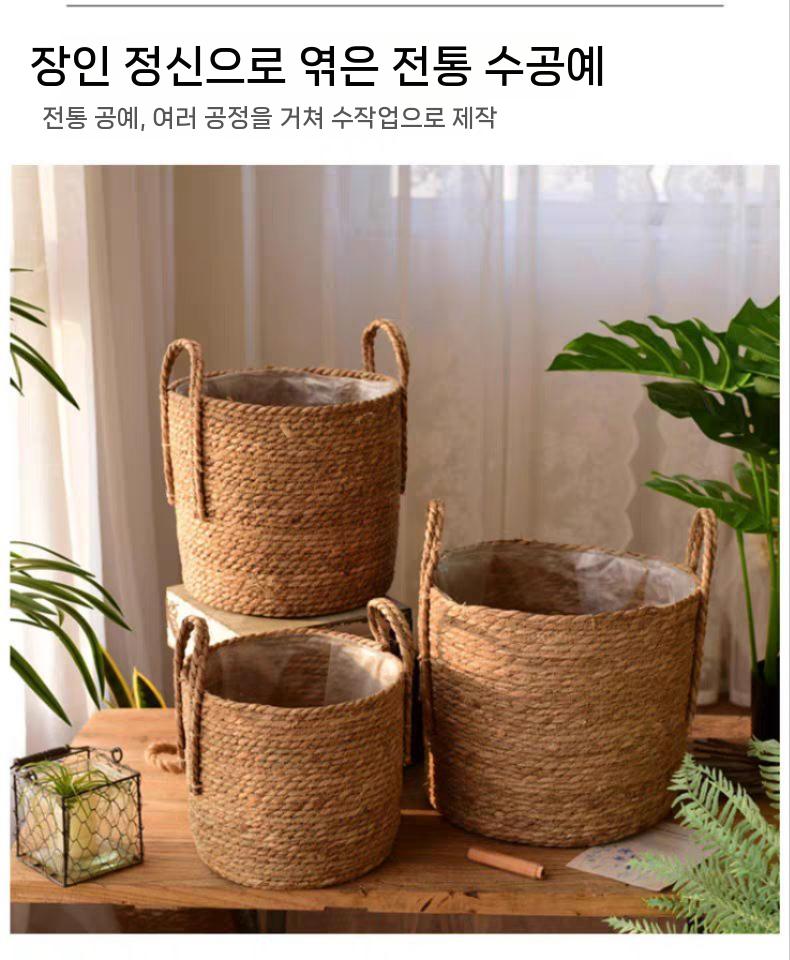 라탄화분바구니 특대형화분 화단만들기 자체 바구니 꽃 20x16cm - 상세 이미지 5