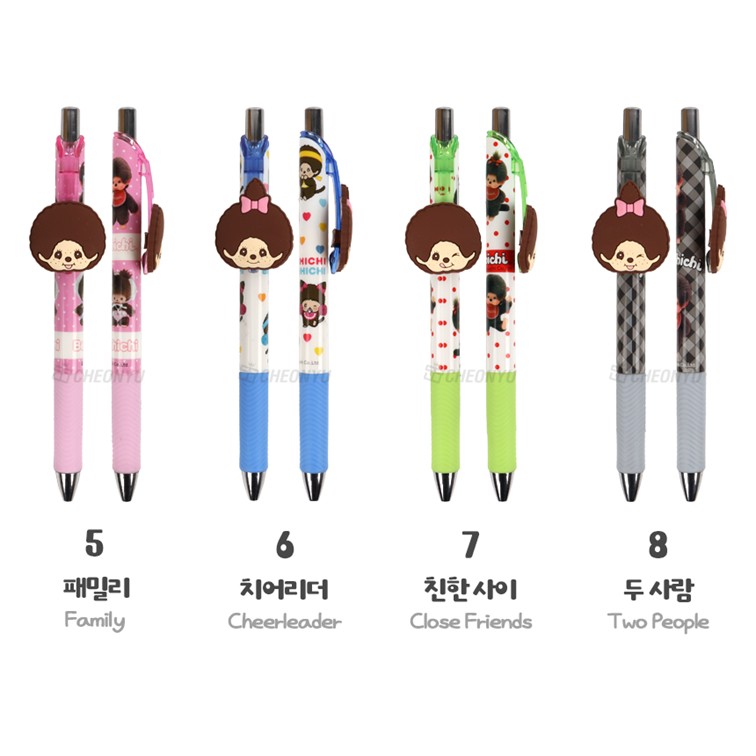 몬치치 젤펜 캐릭터 귀여운 다꾸펜 문구 선물 트윈즈 페이스 - 상세 이미지 3