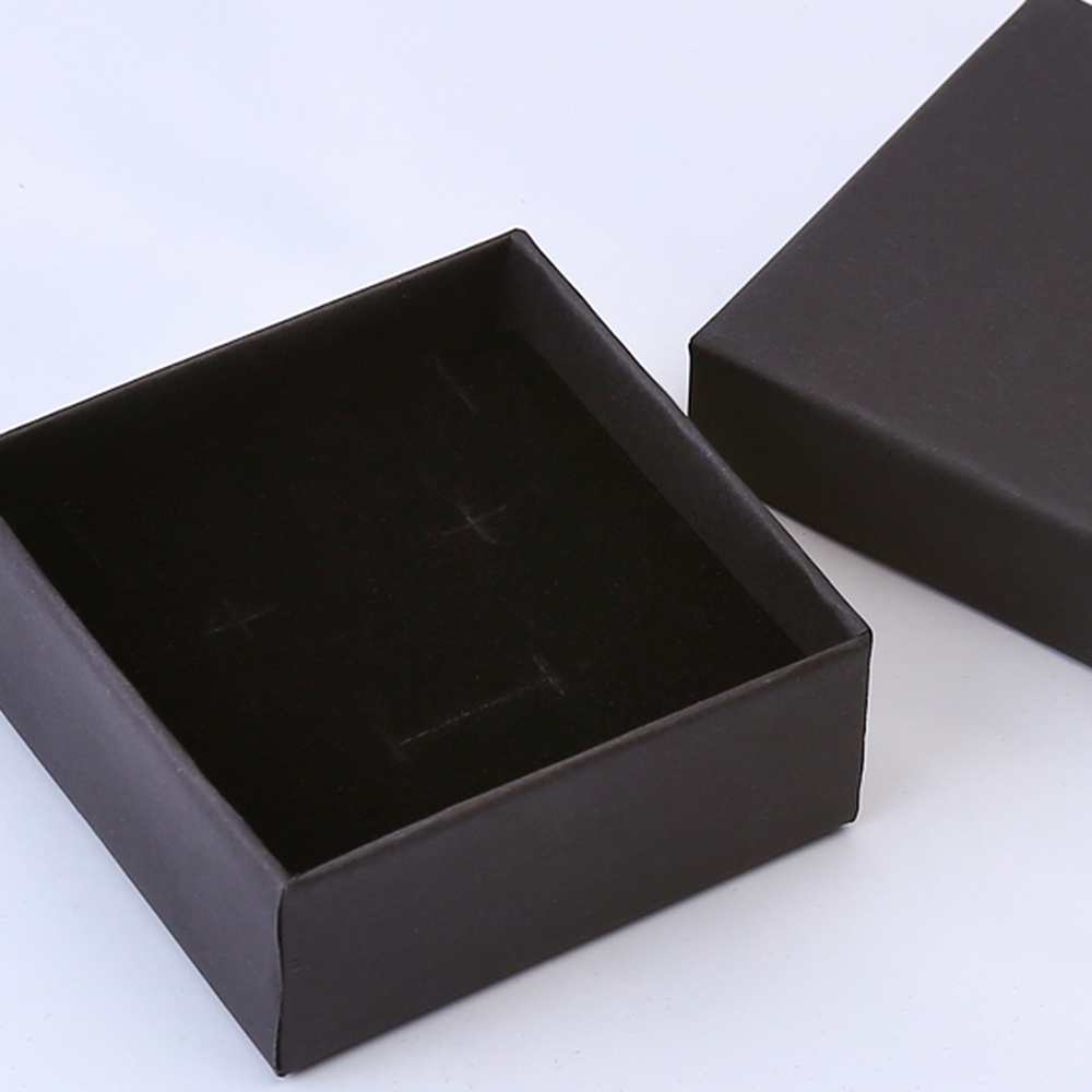 정사각검정무지 쥬얼리선물상자 귀걸이반지1구포장박스 7x7cm - 상세 이미지 3