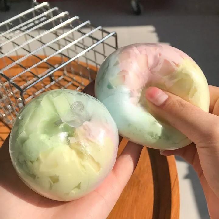 솜사탕 왁뿌볼 왁스 뿌시기 말랑이 슬랑이 슬라임 마시멜로우 스퀴시 스트레스볼, 3개 - 상품 이미지