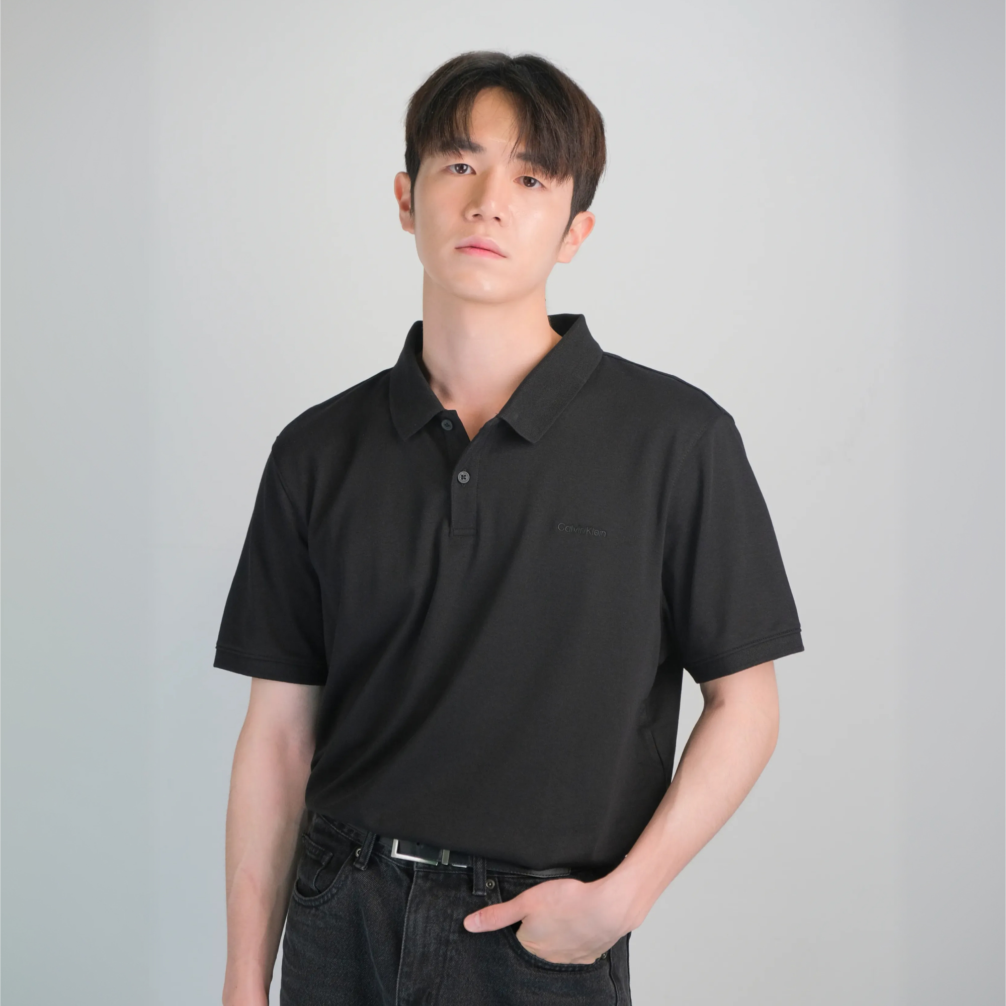 캘빈클라인 리퀴드 터치 폴로 티셔츠 블랙, M - 상세 이미지 3