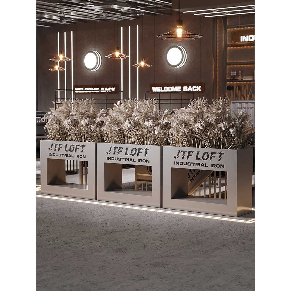 대형화분 플랜트박스 직사각형 베란다 발코니 파티션 60x30x60 밝은 회색 - 상세 이미지 5