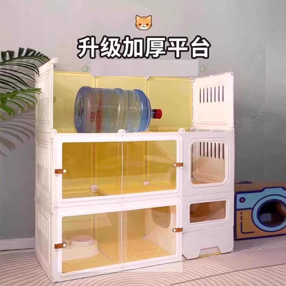 고양이 격리장 반려묘 입원장 휠 케이지 사각 대형 2단 70x35x70 이미지 6