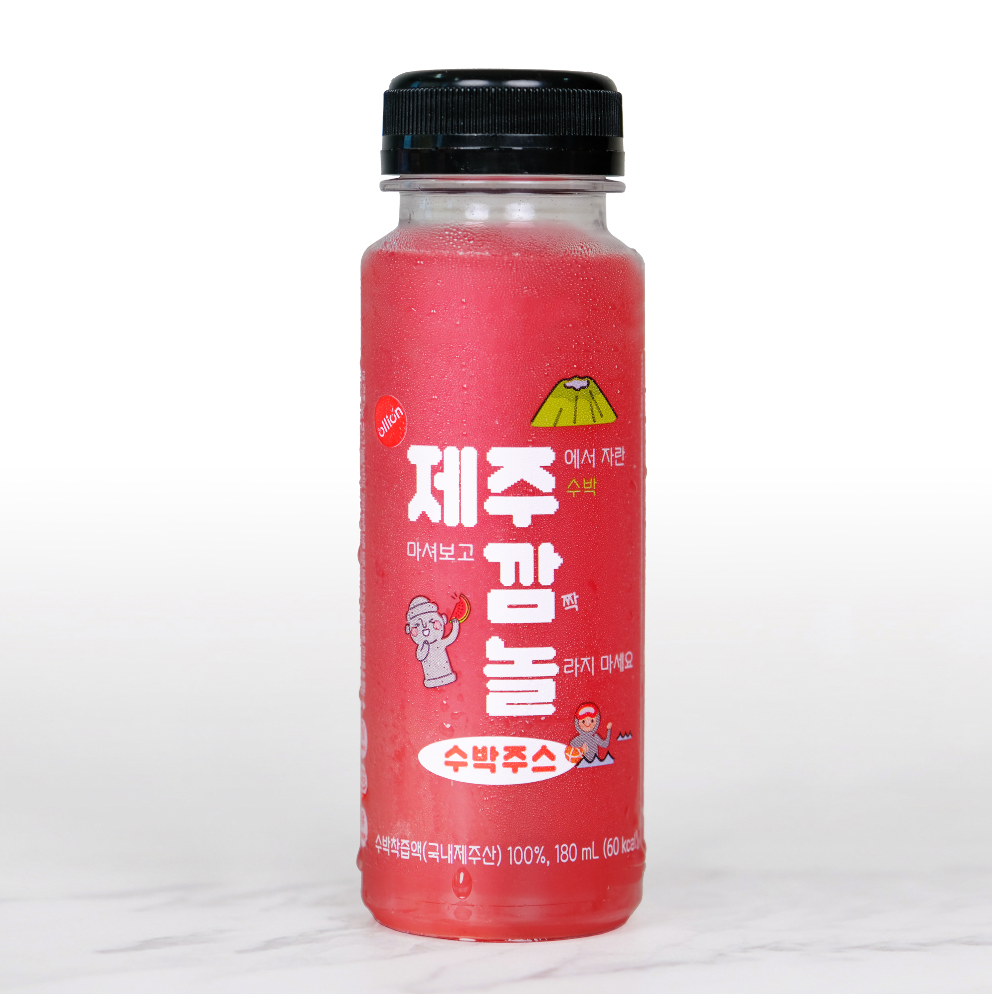 올리온 제주깜놀 100% 수박주스 180ml 1개 리얼착즙 생과일주스 아침대용 오가닉 - 상품 이미지