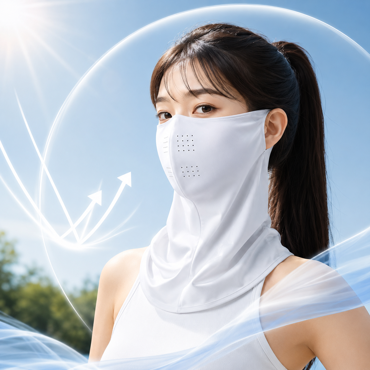 1+1 여름 얼굴목 자외선차단마스크 냉감 햇빛차단 얼굴가리개 농사 - 상품 이미지