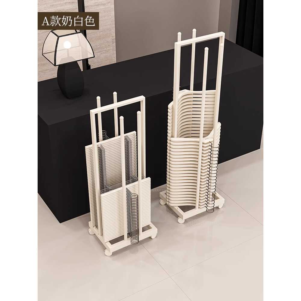 의류 옷걸이 행거 이동식 바퀴 긴 스탠드철제 옷가게 A형-매트블랙-25x25x100 - 상세 이미지 3
