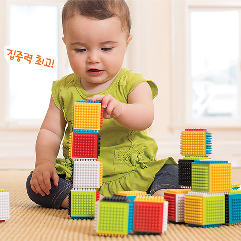 감각돌기블럭놀이 알록달록유치원놀이블럭조립 조립형 24개입 - 상세 이미지 2