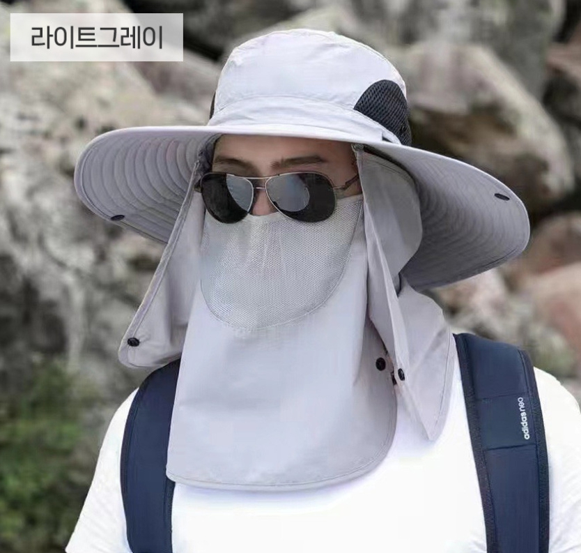 페이스 선바이저 사파리 모자 남자 얼굴 가리개 챙넓은 낚시 등산 여름 햇빛 차단 여름챙 - 상세 이미지 4