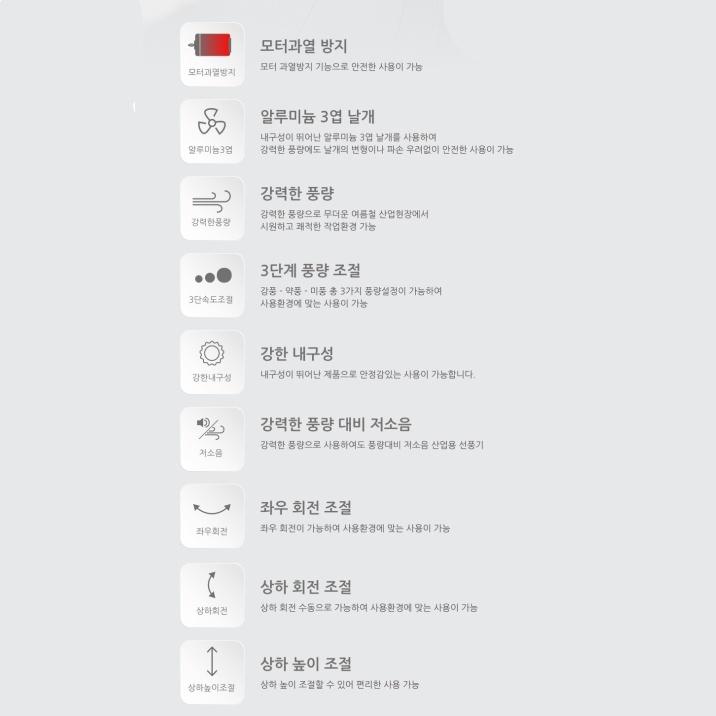 대형스탠드선풍기 키큰 식당용 업소용 현장 공업용선풍기 50cm 이미지 7