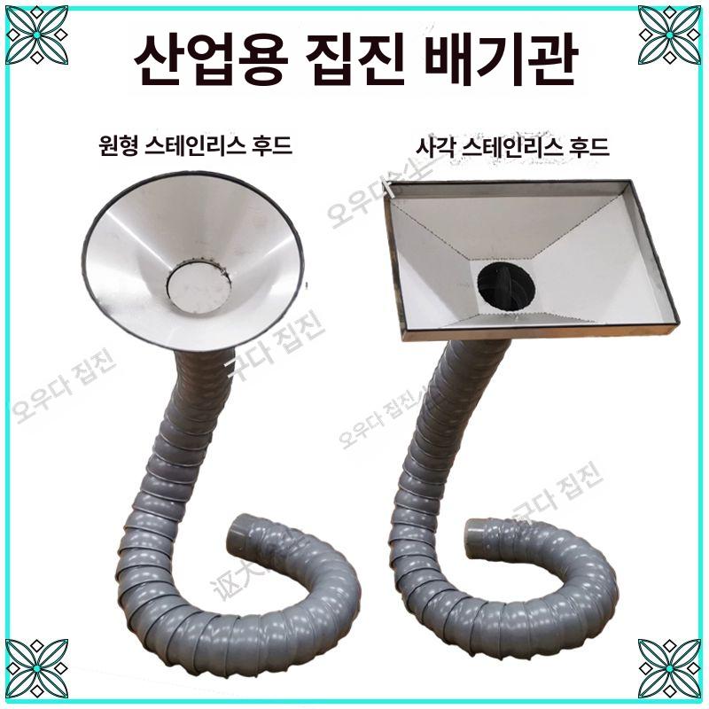 후드배기간 공장 연기 덕트 파이프 주름관 암후드 110 1.5m 투명 420 650mm - 상세 이미지 2