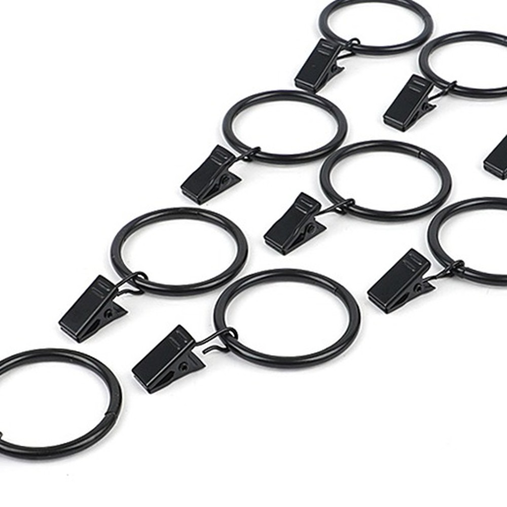 원형링커튼링 블랙컬러봉고정커튼집게 링집게 10P 3 x 25mm - 상품 이미지