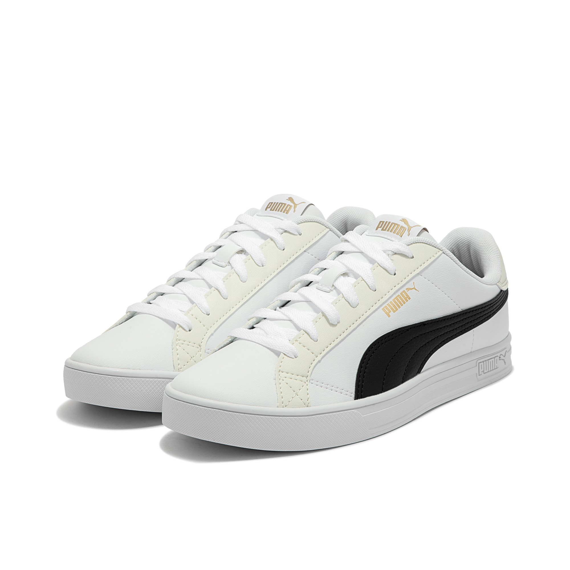푸마 Smash Vulc V3 LO 블랙 화이트 남성 스