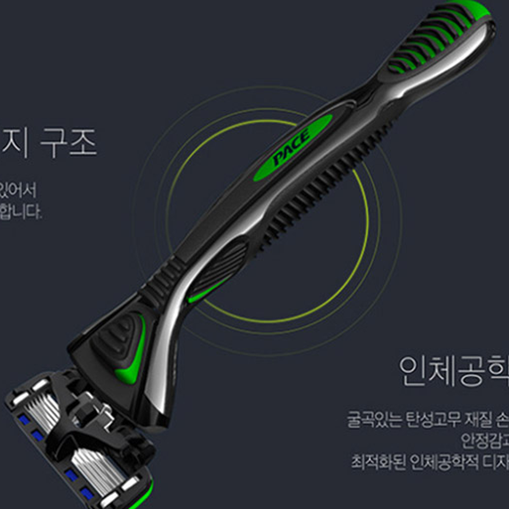 인체공학적피부관리면도기세트 다이아몬드코팅도루코면도기 오픈카트리지남성그루밍페이스식스 1개 6중면도날 - 상세 이미지 3