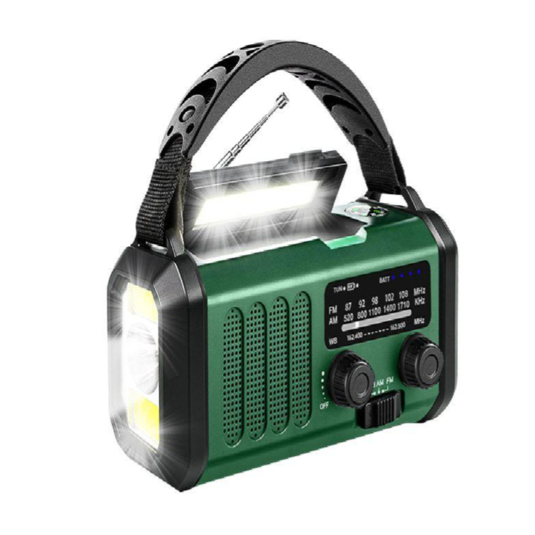핸드 크랭크 라디오 천재지변 재난 수동식 그린 20000mAh A - 상품 이미지