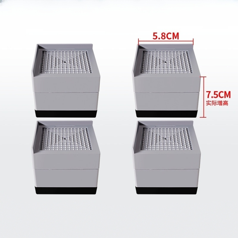 가구 냉장고 수평 높이 조절 키높이 받침대 L자형 4개입 그레이 7.8cm 높이 4cm - 상세 이미지 2