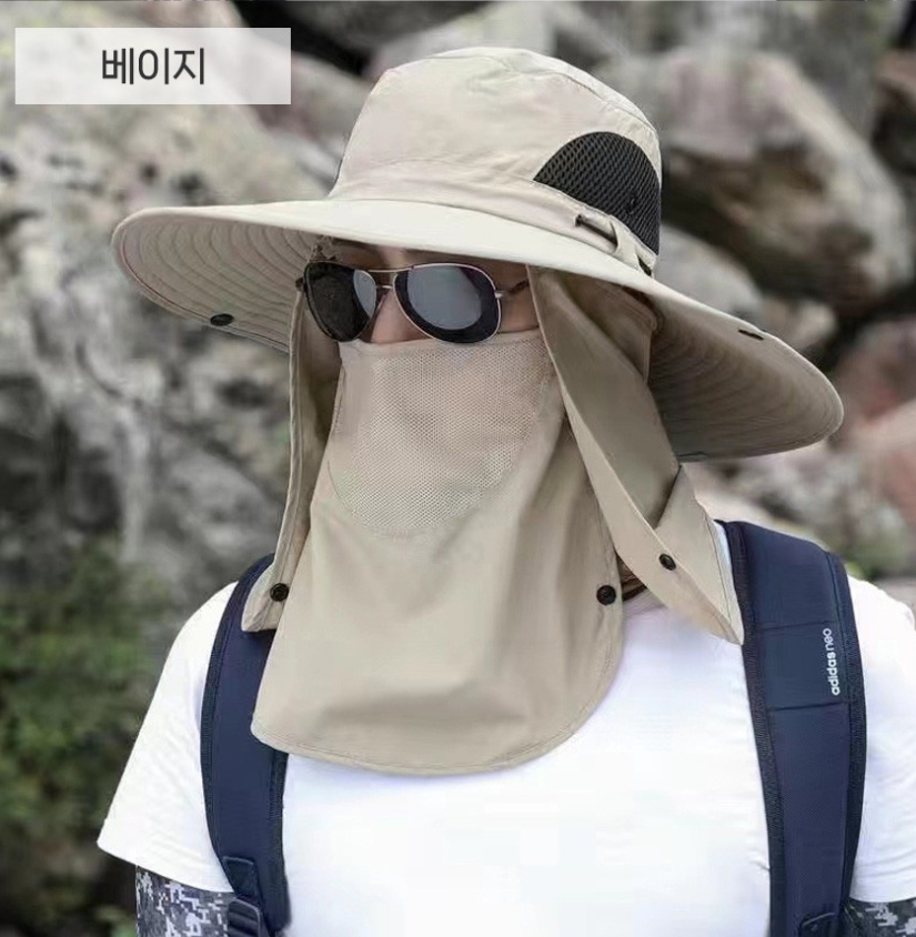페이스 선바이저 사파리 모자 남자 얼굴 가리개 챙넓은 낚시 등산 여름 햇빛 차단 여름챙 - 상세 이미지 3