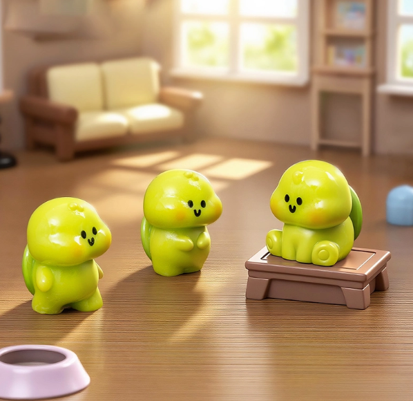 아기거북이 6마리 미니어처 피규어 데스크 자동차 대시보드 테라리움 화분 꾸미기 장식품 - 상세 이미지 5