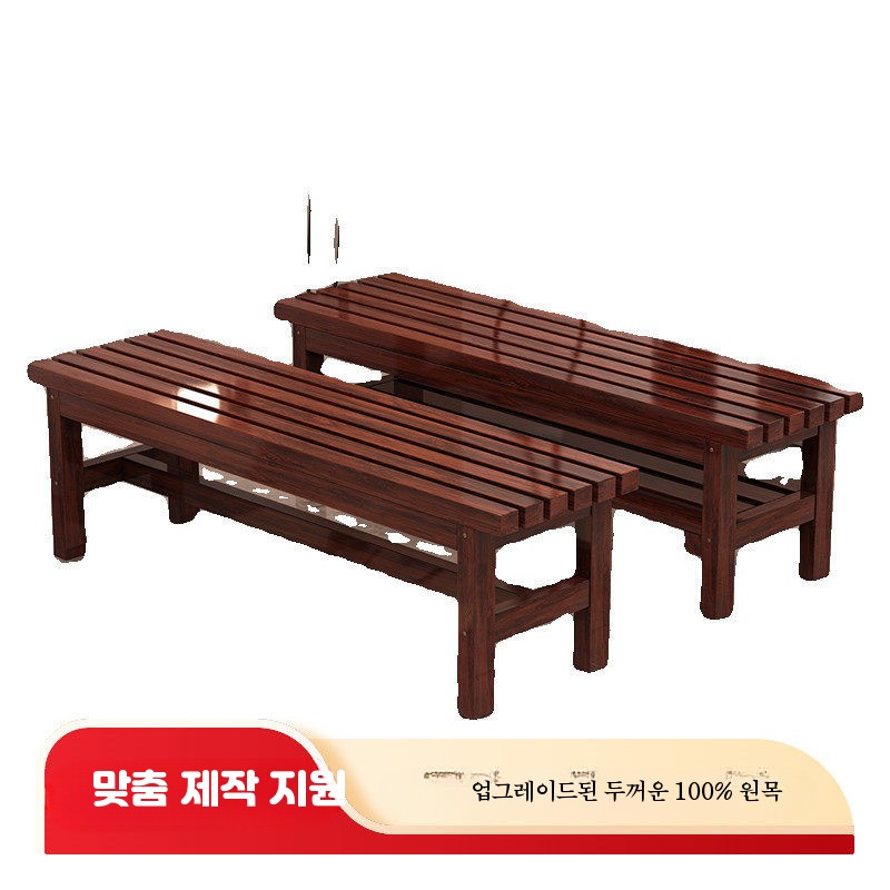 원목 긴의자 사우나 탈의실 라커룸 휴식 방수 우드 욕실 벤치의자 80x35x40cm - 상세 이미지 5