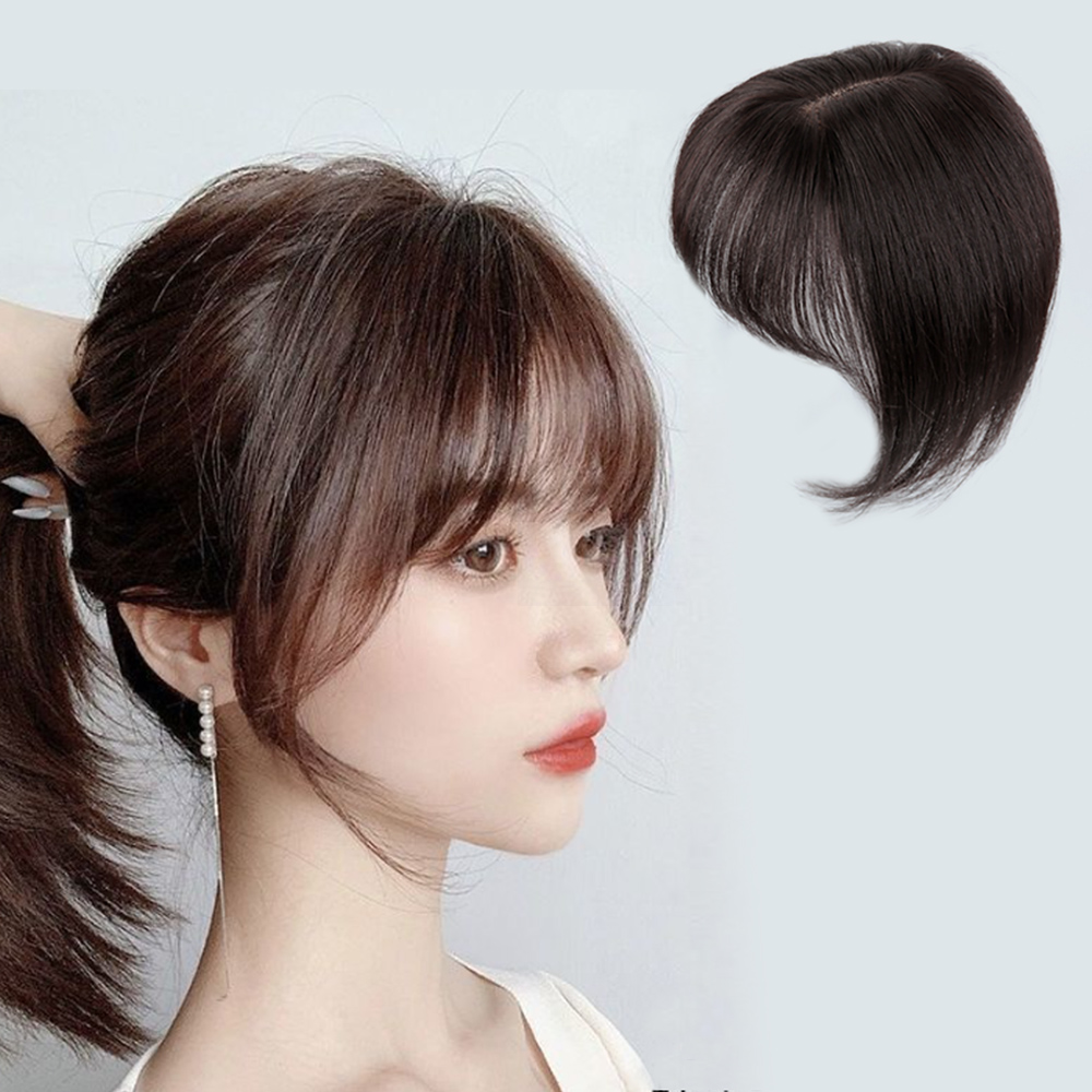 인모 탑커버 앞머리 정수리가발(중형 25cm) (다크브라운) - 상품 이미지