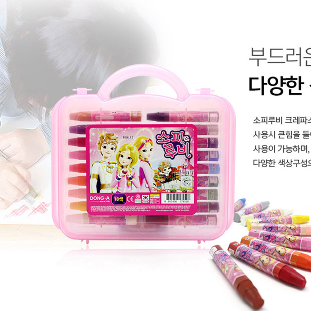 소피루비미술용크레파스 캐릭터랜덤미술활동크레용 부드러운그림그리기색연필 24색 1개 - 상세 이미지 2