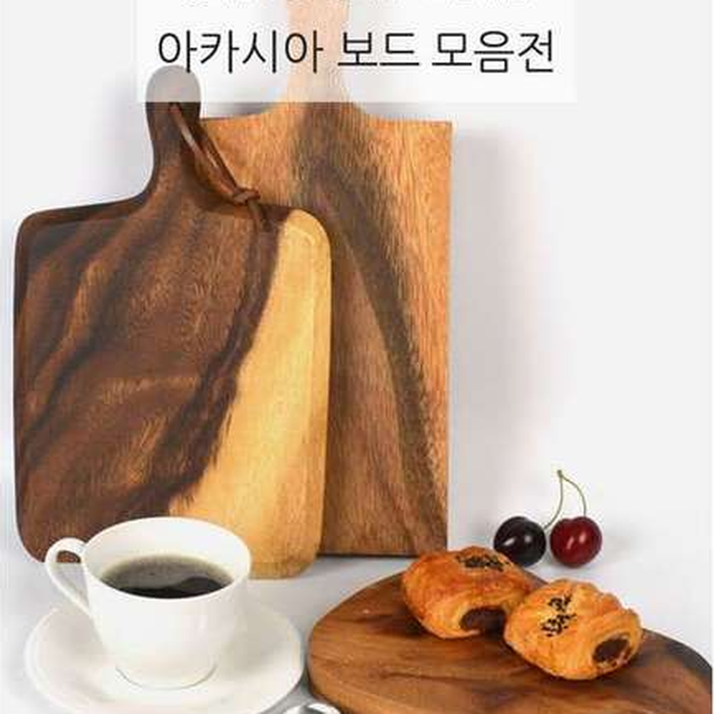 원형테이블웨어나무트레이 통원목홈카페아카시아도마 직사각음식서빙원목도마 원형 소 - 상세 이미지 2