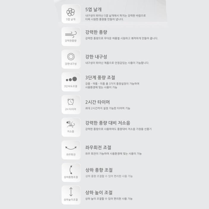 거실 타이머 사무실선풍기 안방 식당 가정용 스탠드선풍기 35cm 이미지 7