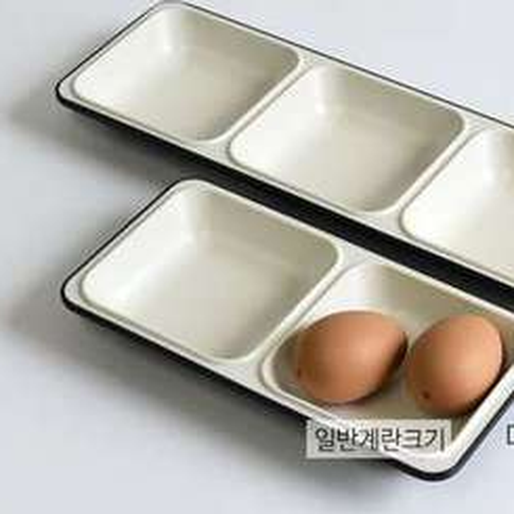 튼튼한식기휴게소용멜라민반찬그릇 체크투톤업소용멜라민찬기 블랙앤화이트식당용멜라민접시 2칸 3칸 DS-7091 - 상세 이미지 4