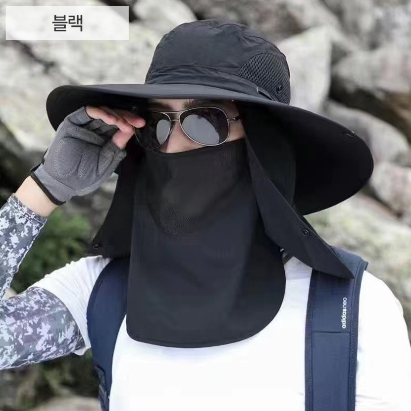 페이스 선바이저 사파리 모자 남자 얼굴 가리개 챙넓은 낚시 등산 여름 햇빛 차단 여름챙 - 상세 이미지 2