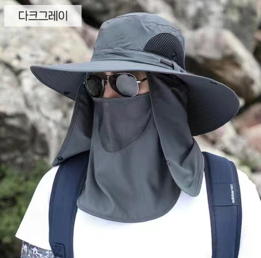 페이스 선바이저 사파리 모자 남자 얼굴 가리개 챙넓은 낚시 등산 여름 햇빛 차단 여름챙 - 상세 이미지 5