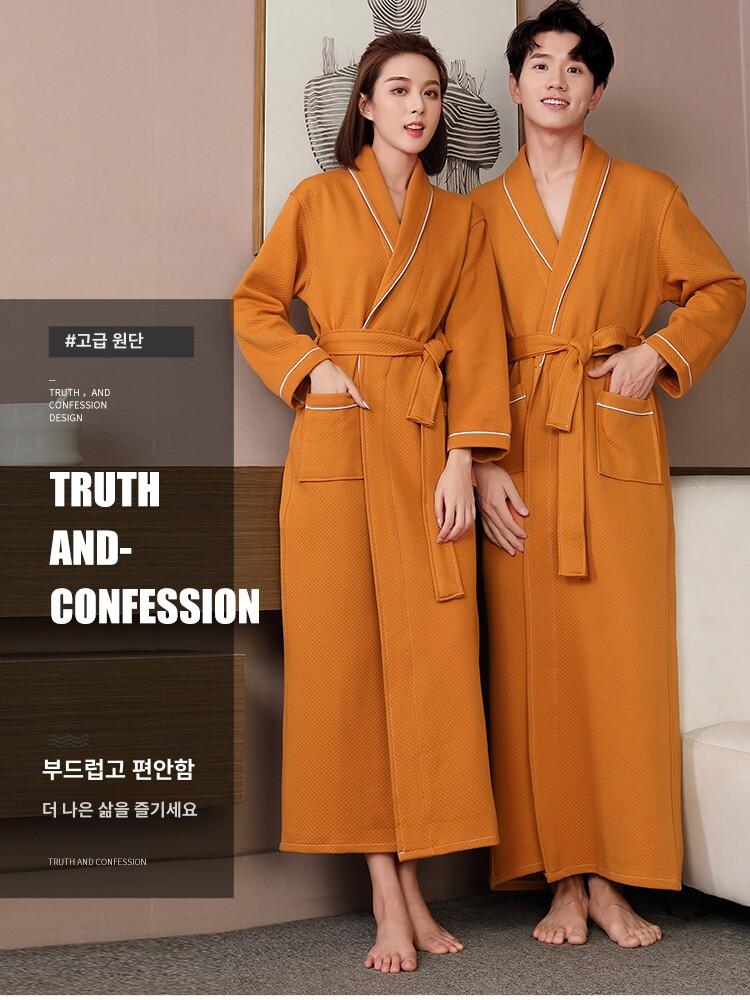 샤워가운 목욕 실크 커플 여름 욕실 부드러운가운 화이트 남성용 165(M) - 상세 이미지 4
