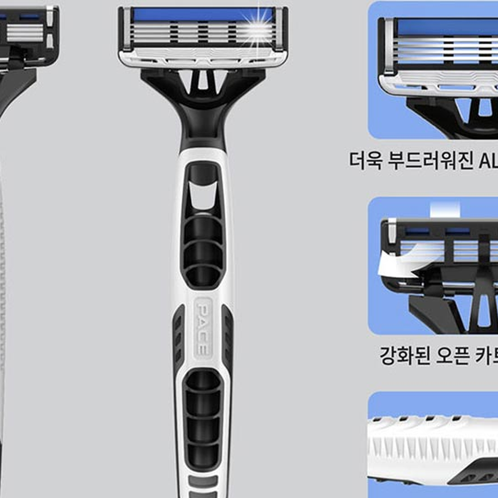 남성용면도기 인체공학디자인피부자극최소수동면도기 다이아몬드코팅 1P 4중날 - 상세 이미지 3
