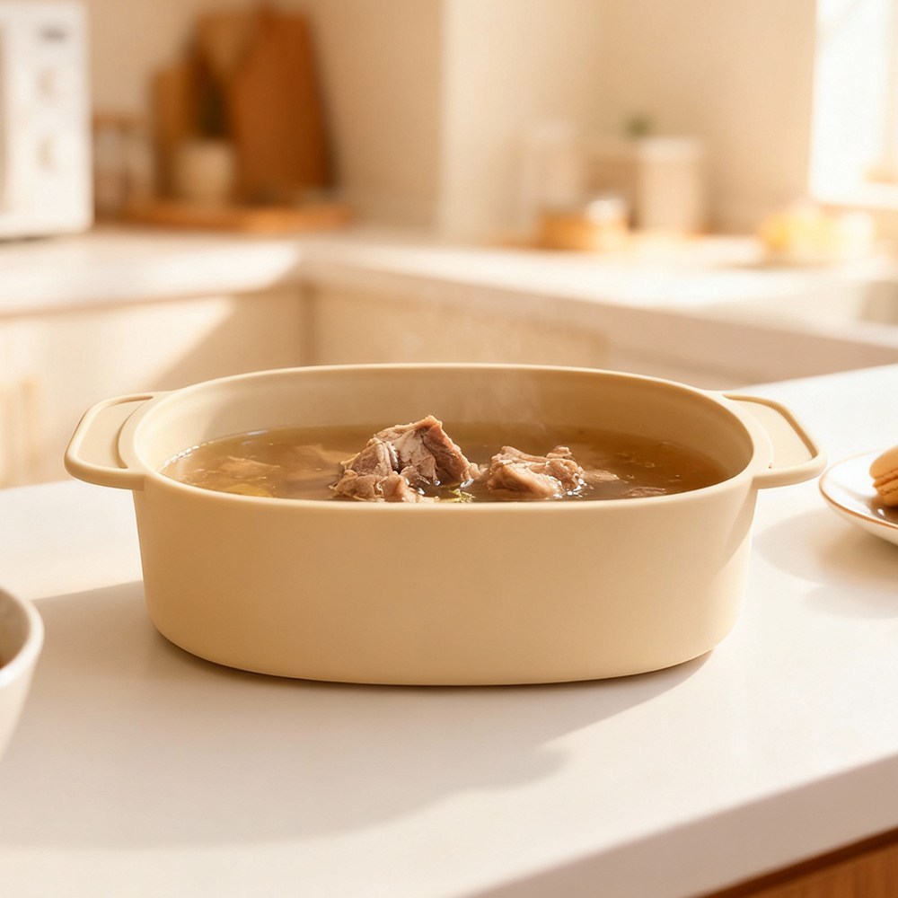 실리콘 멀티 찜기 간편조리 촉촉 전자레인지 2단 스팀조절 1300ml 이미지 8