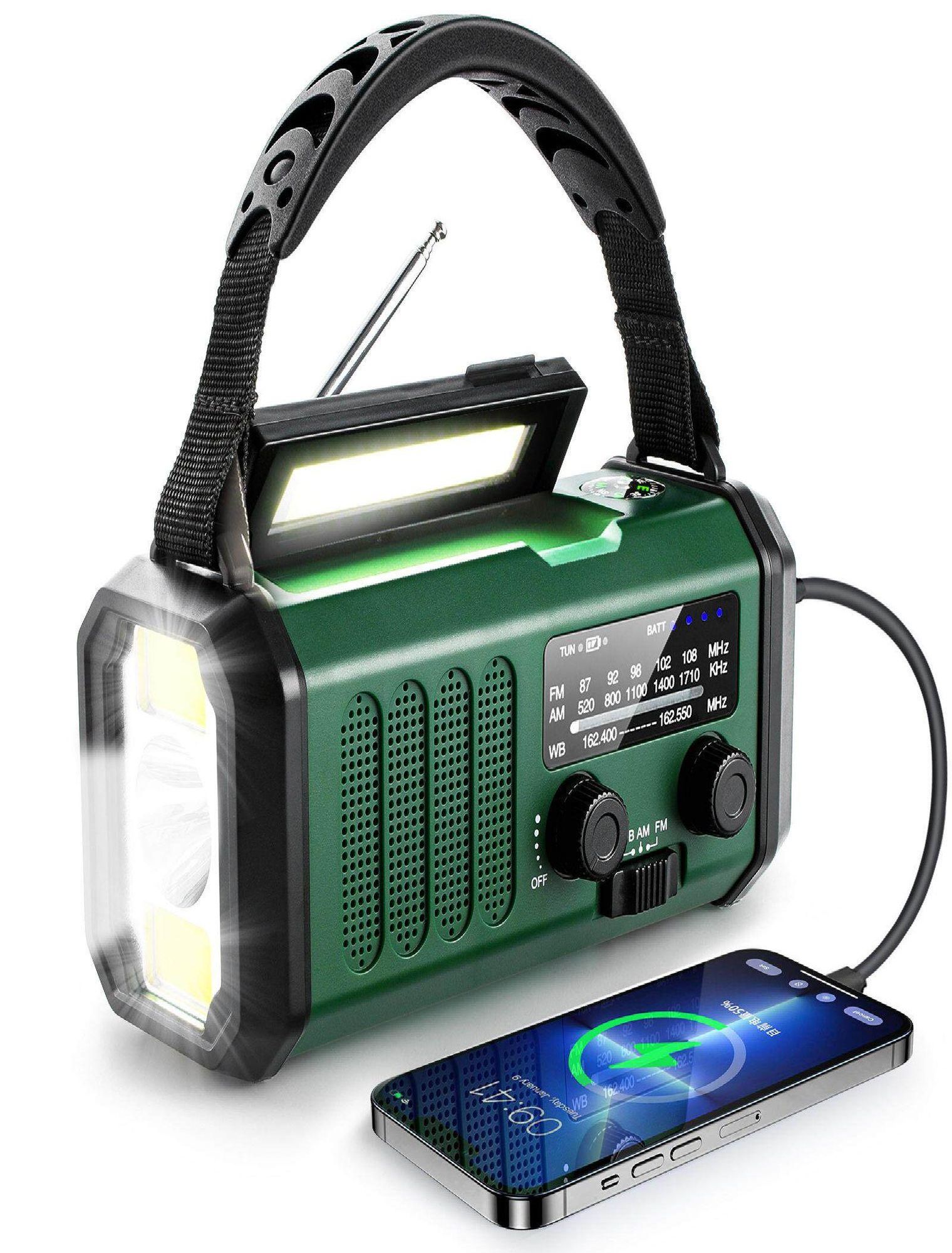 핸드 크랭크 라디오 천재지변 재난 수동식 그린 20000mAh A - 상세 이미지 5