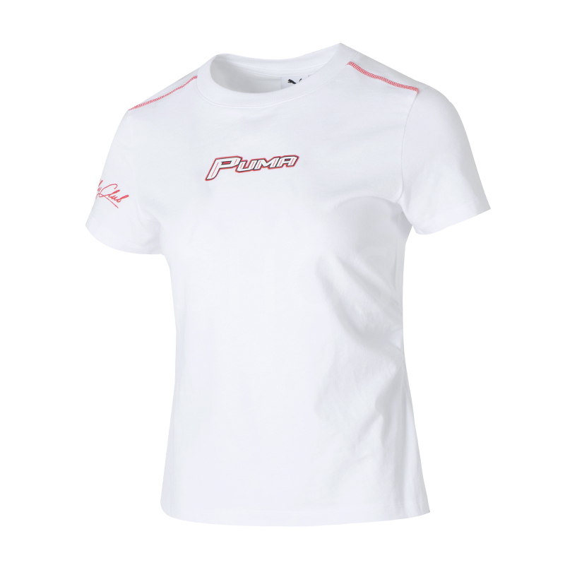 푸마 MOTO Shortsleeve 화이트 여성 티셔츠