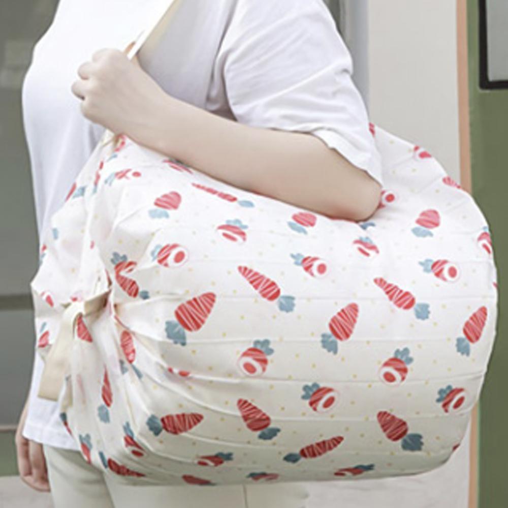 리유저블 아코디언 장바구니 휴대용 시장가방 포켓 접이식 마트 에코백 쇼핑백 - 상세 이미지 2