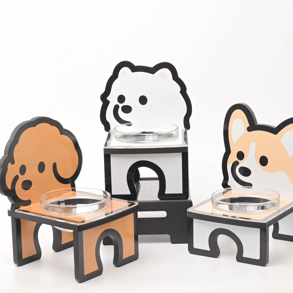 Ophio Dog Bowl Water Bowl Table Set 1-unit 2-unit Height Adjustable