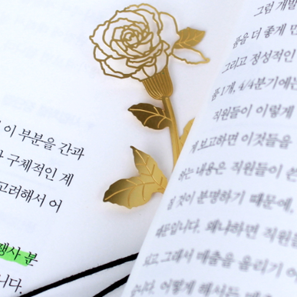 장미디자인 페이지표시금속책갈피 다이어리플래너북마크 골드 - 상세 이미지 2