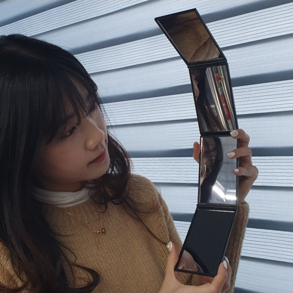 접어서휴대 헤어점검파노라마거울 염색파마뒷머리점검거울 4단 - 상세 이미지 2